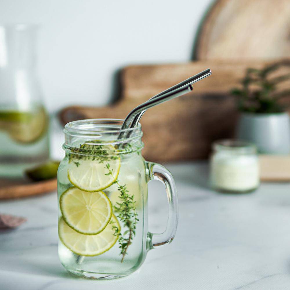 Steel Straws | Reusable Straws 2 Bent + 2 Straight + 1 Cleaner + 1 Pouch | Eco friendly Straws – Drinking Straws & Stirrers on Brown Living™. SKU: TBB - 66. Img 4.