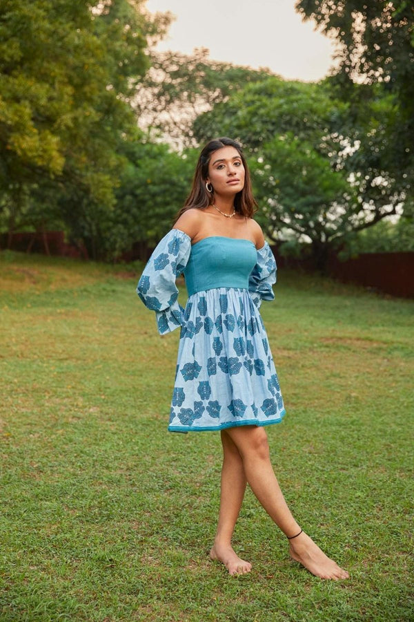 Buy Strangest Sea Short Dress | Handwoven Cotton Dress | Shop Verified Sustainable Womens Dress on Brown Living™