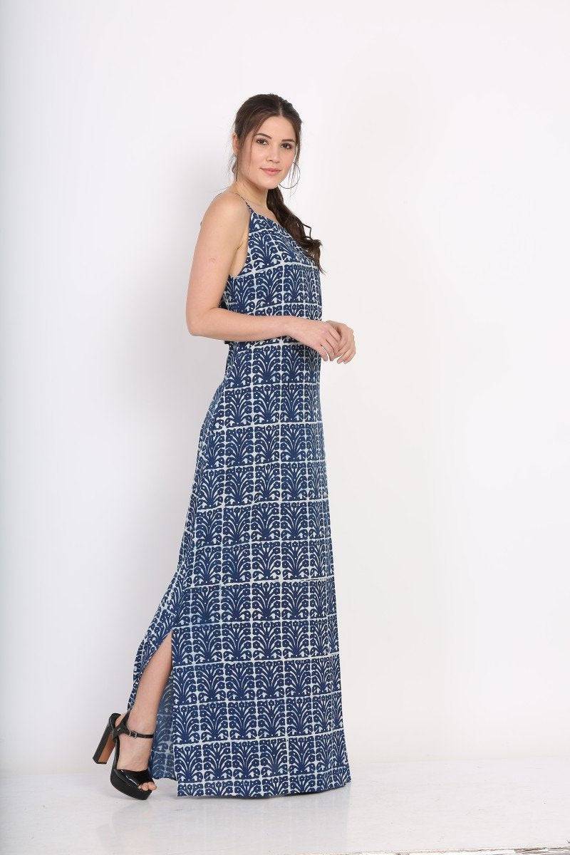 Strappy Indigo Maxi Dress | Verified Sustainable by Brown Living™