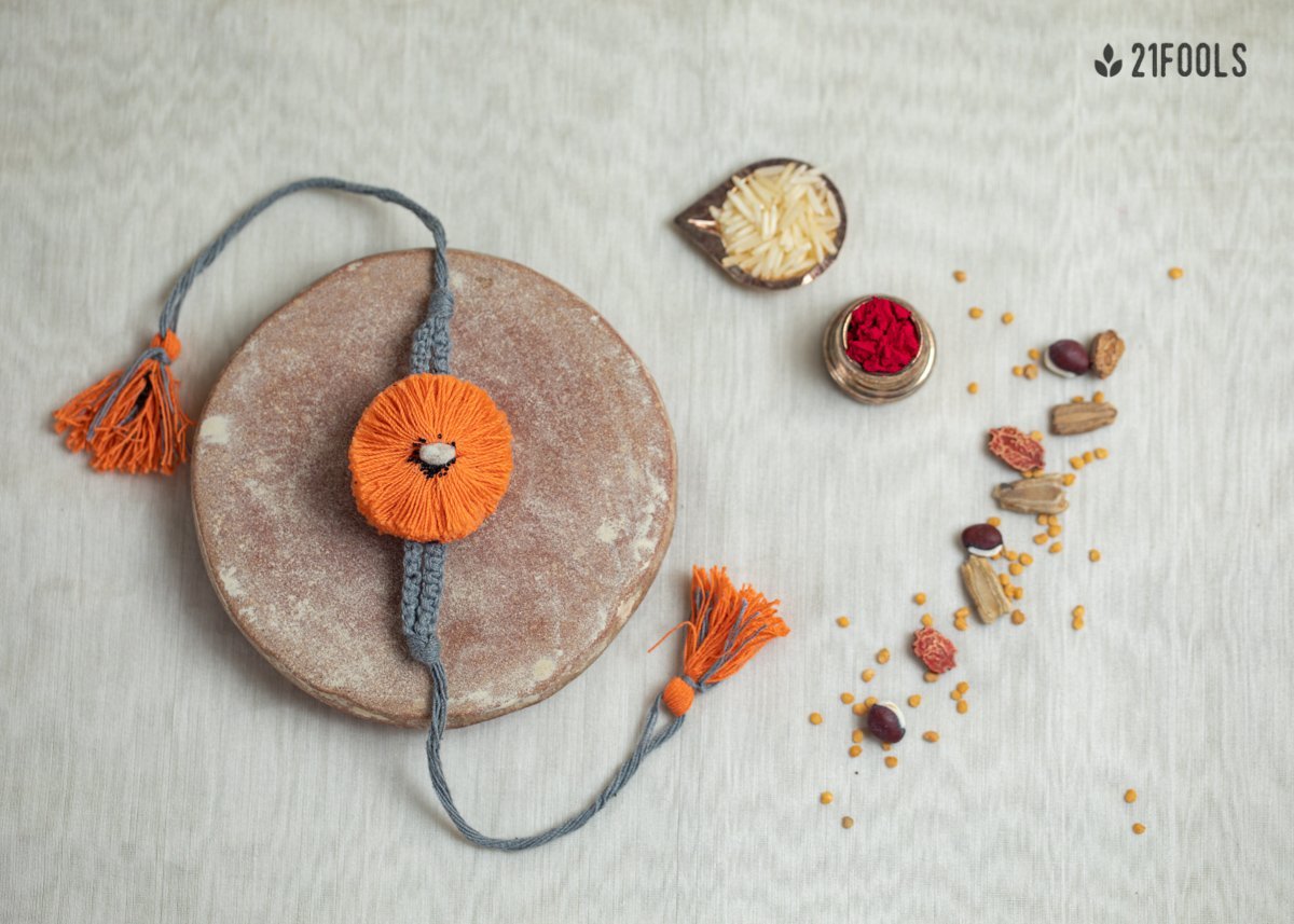 Subah - Eco - friendly Plantable Rakhi embedded with seeds – Rakhi on Brown Living™. SKU: 172 - 08477 - 21FO - 08. Img 6.