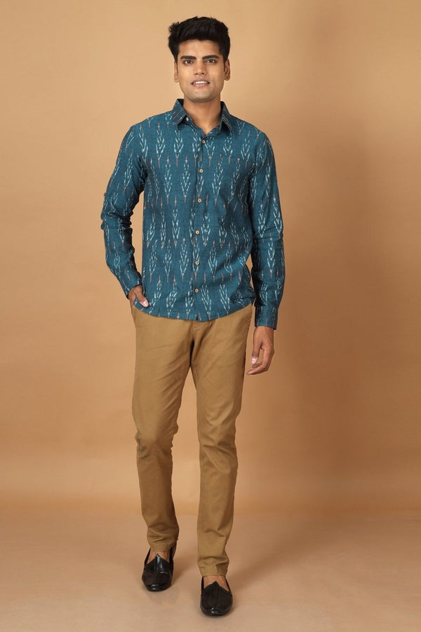 Buy Subah Ikat Mens Cotton Shirt | Shop Verified Sustainable Products on Brown Living