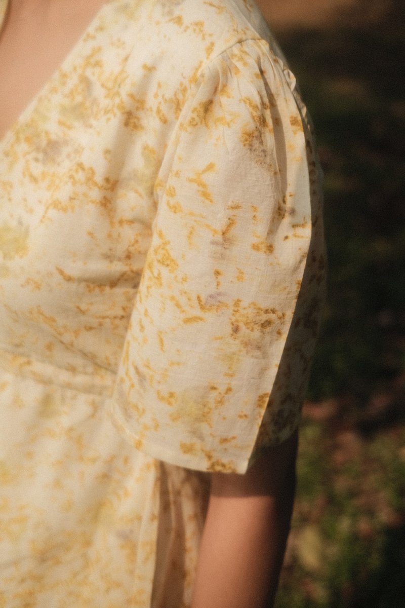 Summer Rose Dress | Eco - printed with Marigolds and Roses | Verified Sustainable by Brown Living™