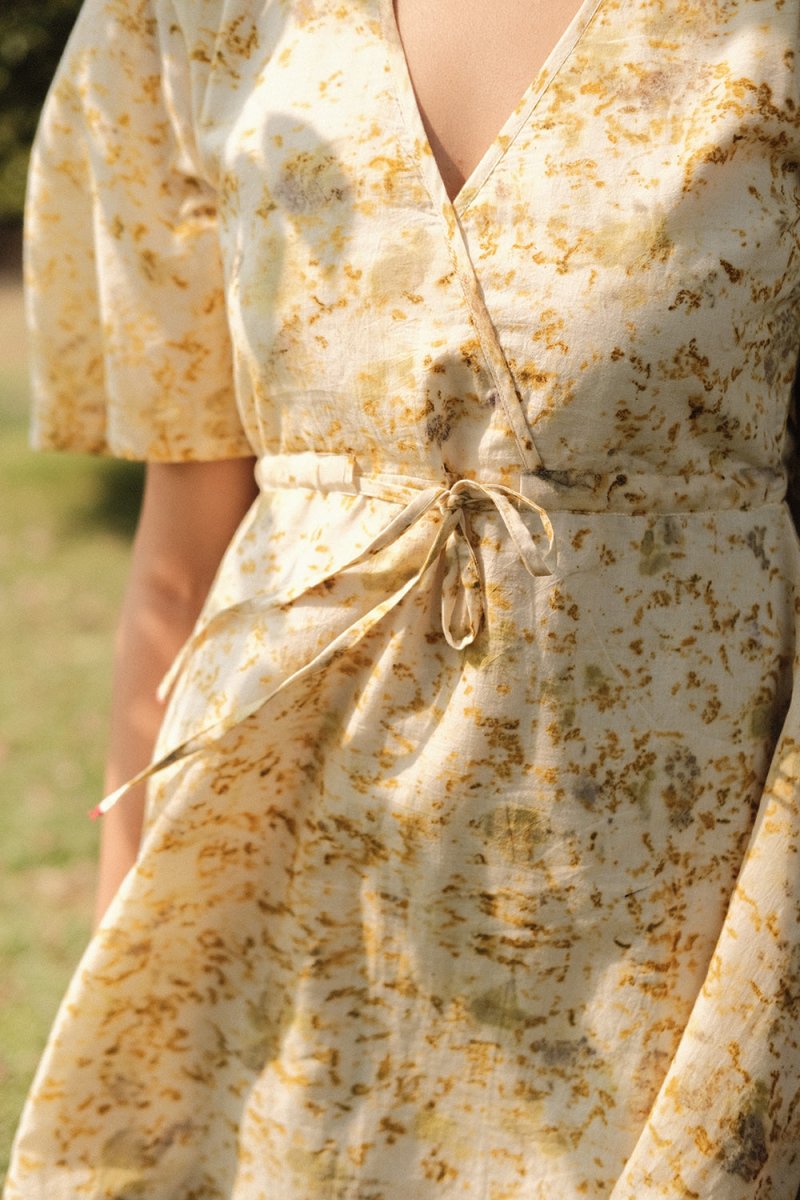 Summer Rose Dress | Eco - printed with Marigolds and Roses | Verified Sustainable by Brown Living™