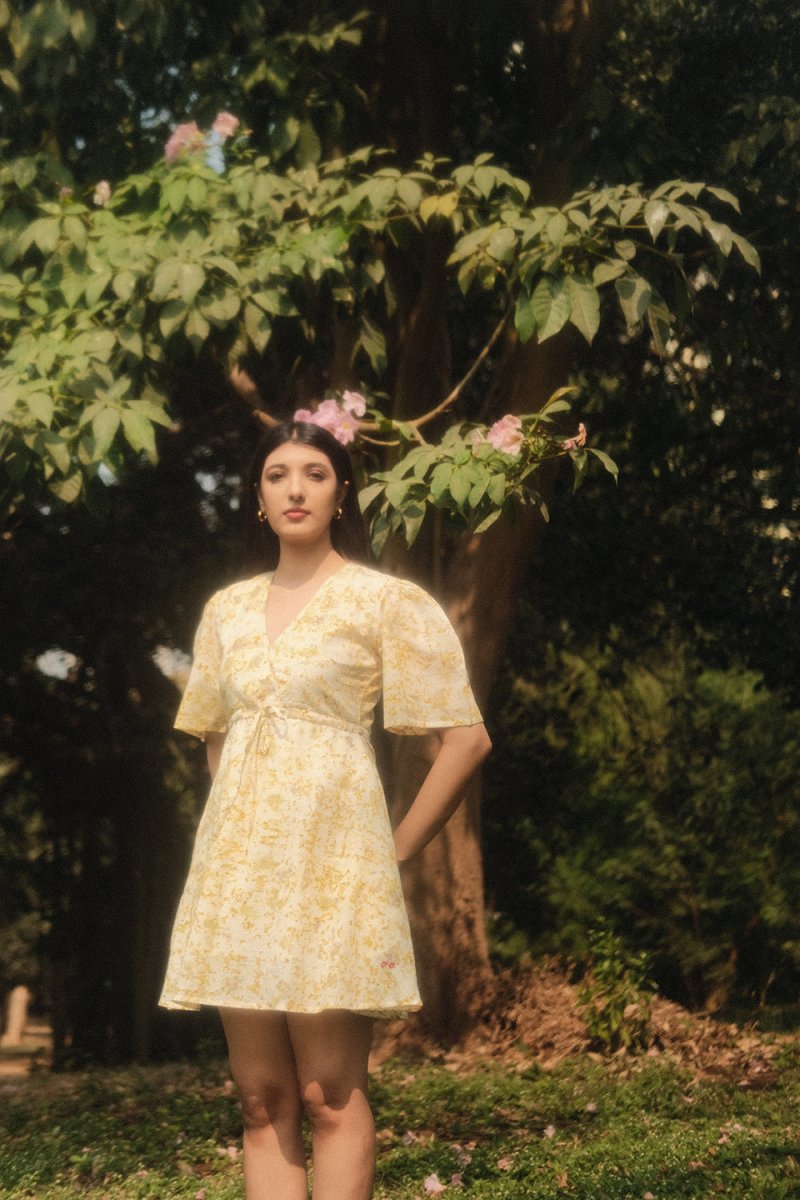 Summer Rose Dress | Eco - printed with Marigolds and Roses | Verified Sustainable by Brown Living™