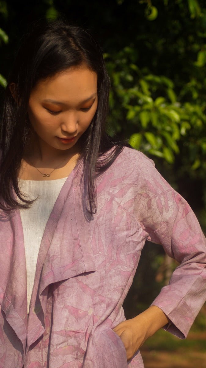 Summer Shrug | Natural Cotton | Natural dyed over coat | Eco Printed Coat | Verified Sustainable by Brown Living™
