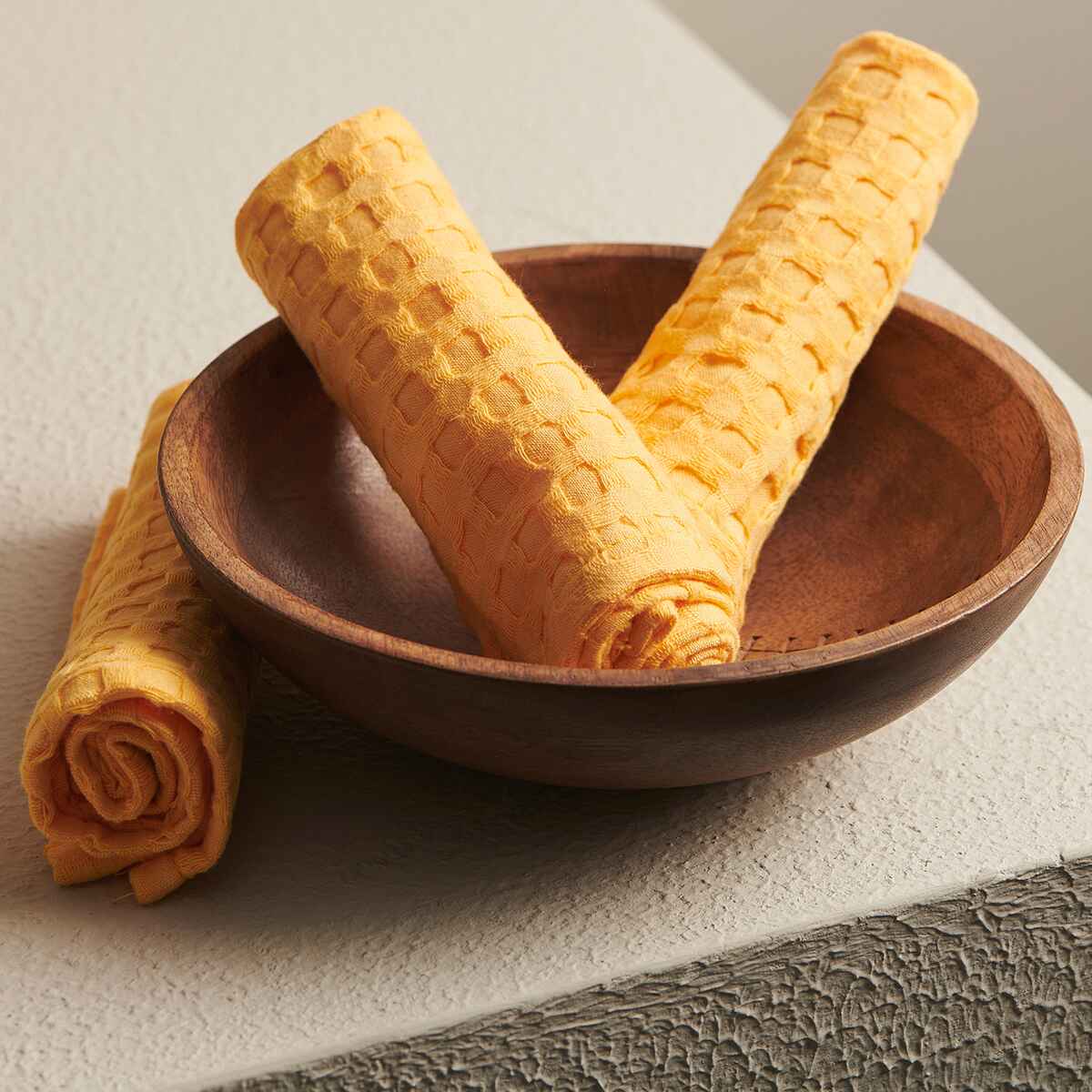 Sunflower Textured Waffle Face Towel | Verified Sustainable by Brown Living™