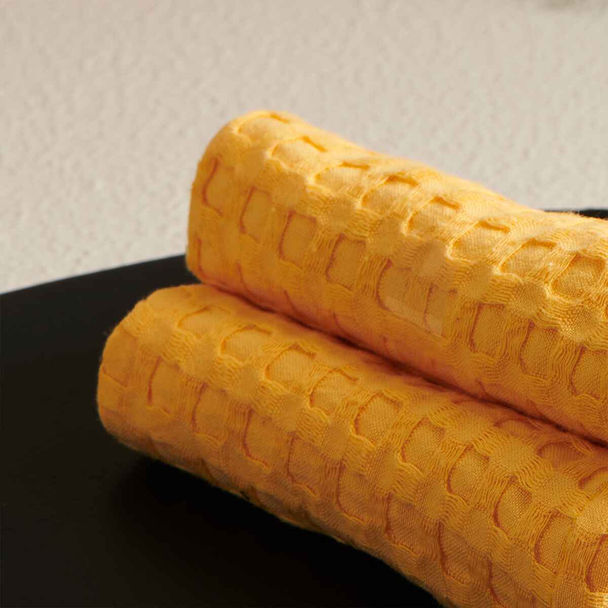 Sunflower Textured Waffle Face Towel | Verified Sustainable by Brown Living™