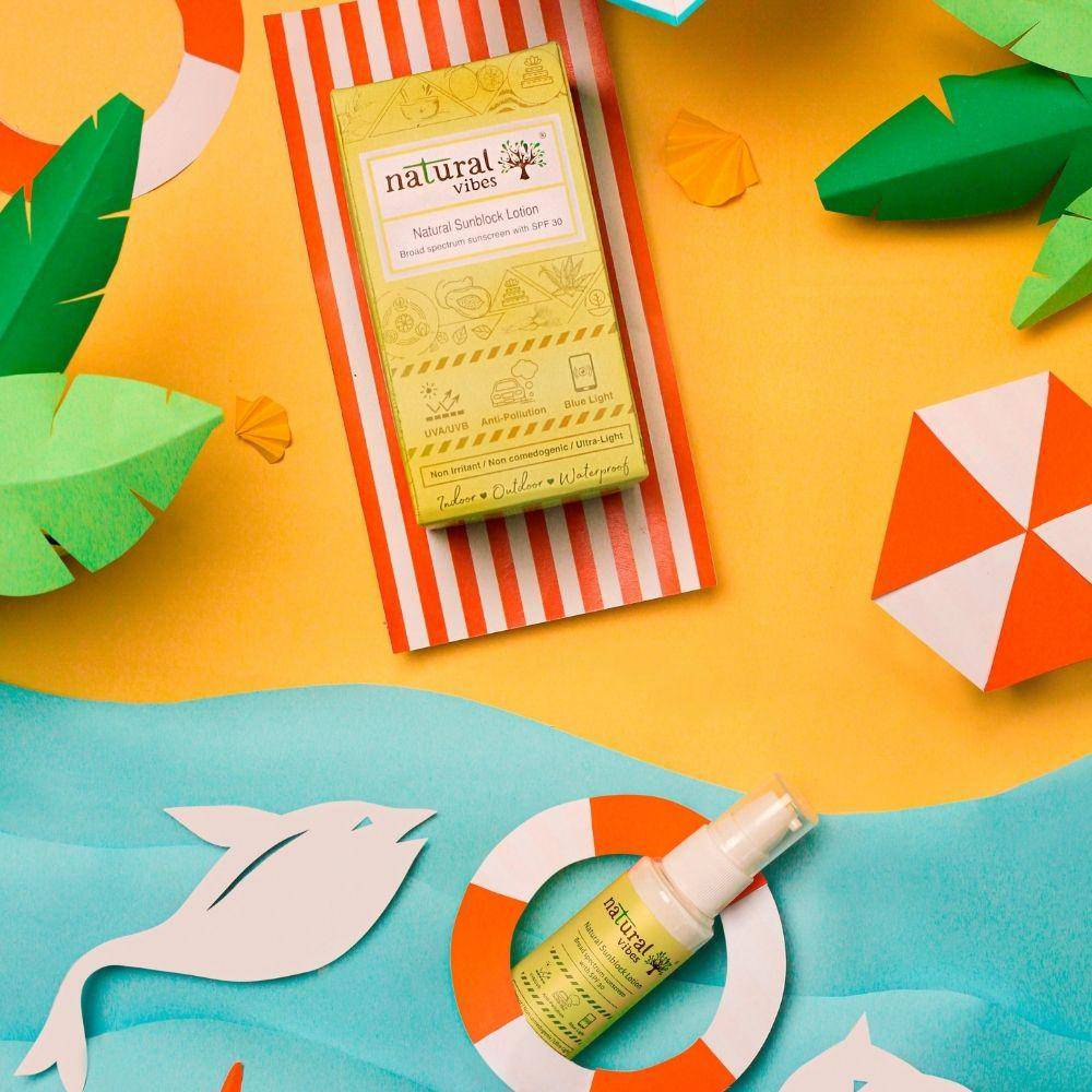 Sunscreen Lotion with SPF 30 - Indoor, Outdoor & Water Resistant - 30ml – Sunscreen Lotion by Natural Vibes available on Brown Living™. . SKU: 063 - 13172 - NV_sunblock_lotion_30ml. Img 2.