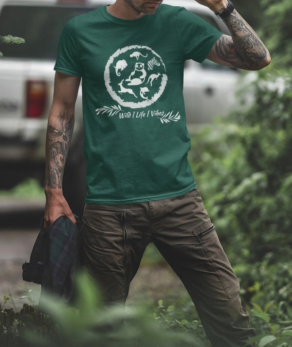 Buy Sustainable T-Shirt | Recycled Plastic + Recycled Cotton Blend | Wild Life Design | Shop Verified Sustainable Mens Tshirt on Brown Living™