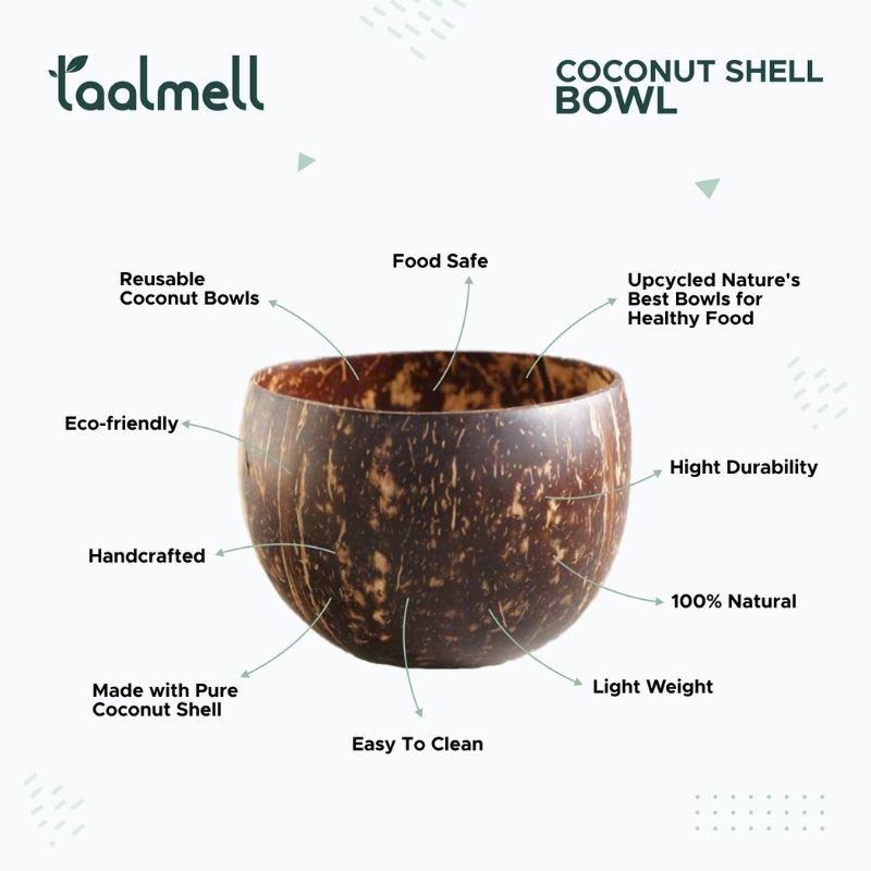 Taal Mell Group of Coconut Bowl - Set of 4 Bowl| Serving Bowl| | Verified Sustainable by Brown Living™