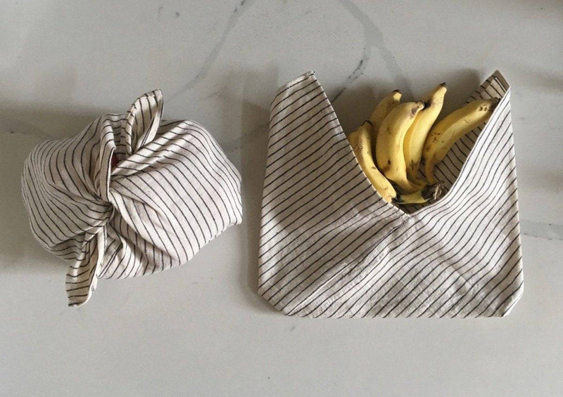 Buy Tanuka Bento Bag - Set of 2 knot bags in organic Kala Cotton for Veggies, Roti, Sprouting & Paneer | Shop Verified Sustainable Fridge Vegetable Bags on Brown Living™