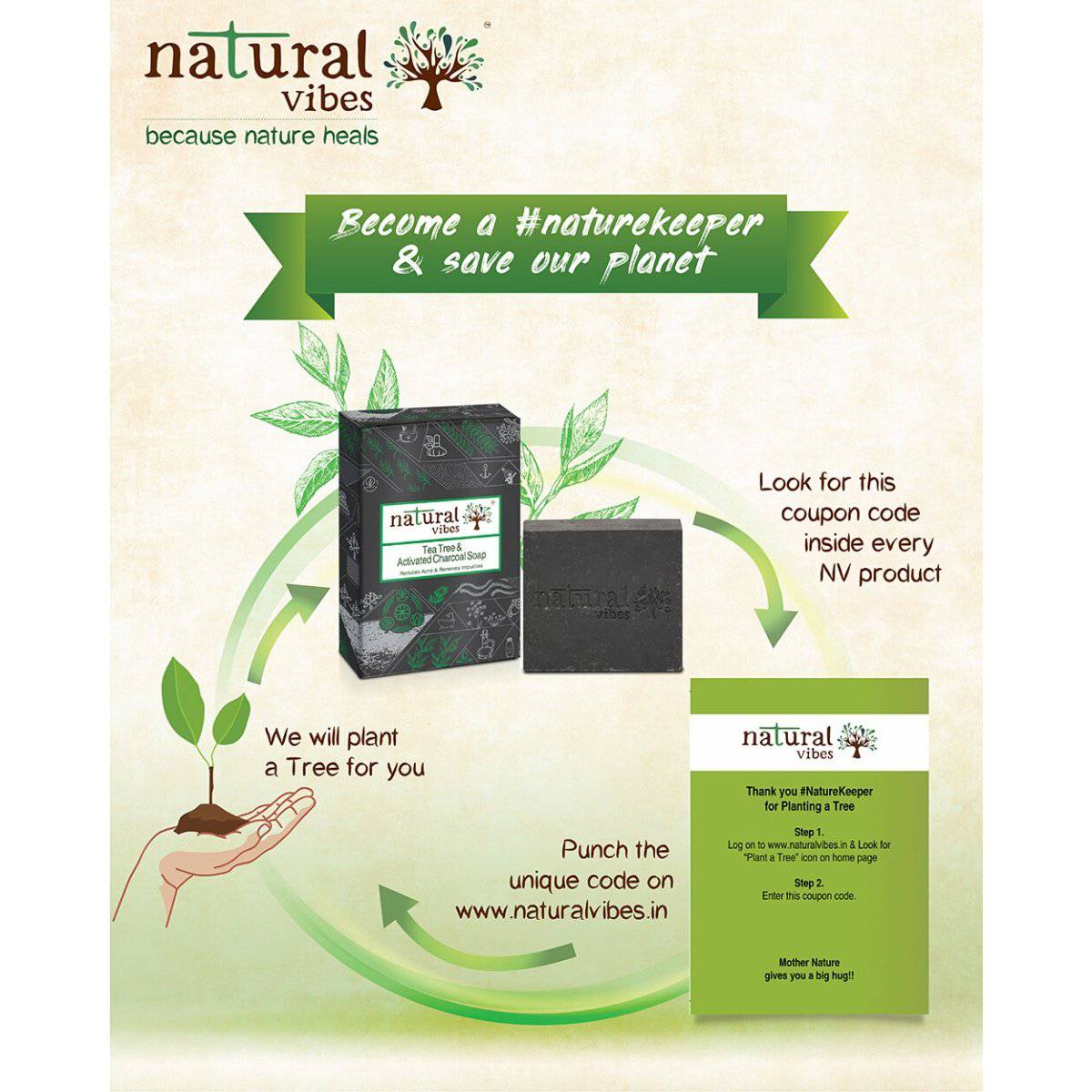 Tea Tree and Acitivated Charcoal Soap - 150g – Body Soap by Natural Vibes available on Brown Living™. . SKU: 063 - 01368 - NV_teatree_charcoal_soap_150g. Img 7.