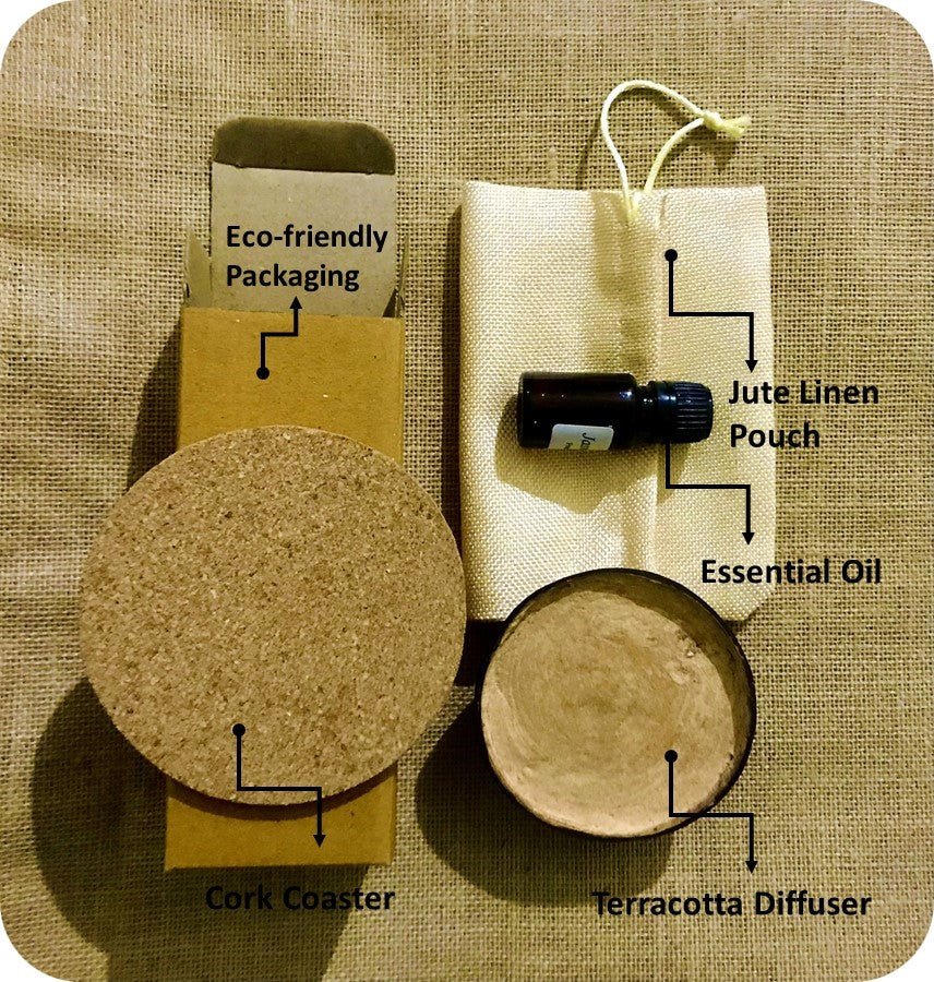Terracotta Aroma Diffuser - Rosemary Essential Oil - Passive Diffuser | Verified Sustainable by Brown Living™