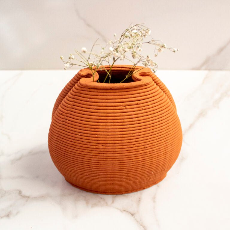 Terracotta Double Over Vase – Vases on Brown Living™. SKU: TTT0101. Img 4.