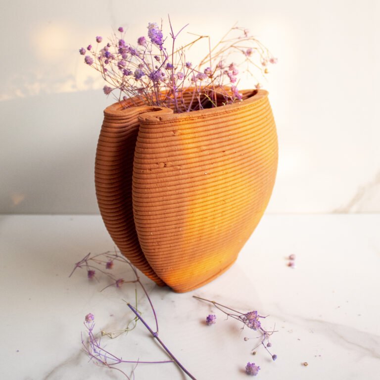 Terracotta Double Over Vase – Vases on Brown Living™. SKU: TTT0101. Img 5.