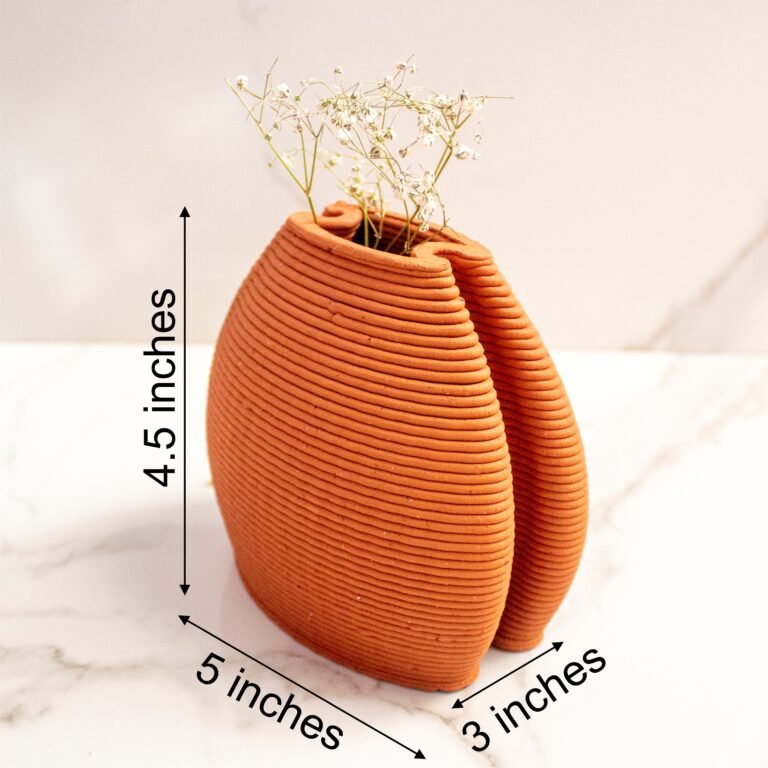 Terracotta Double Over Vase – Vases on Brown Living™. SKU: TTT0101. Img 3.