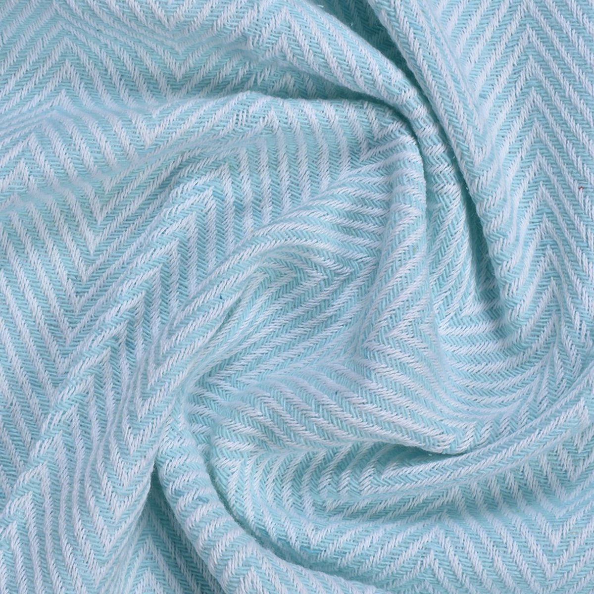 The Blue Chevron Cotton Throw | Verified Sustainable by Brown Living™