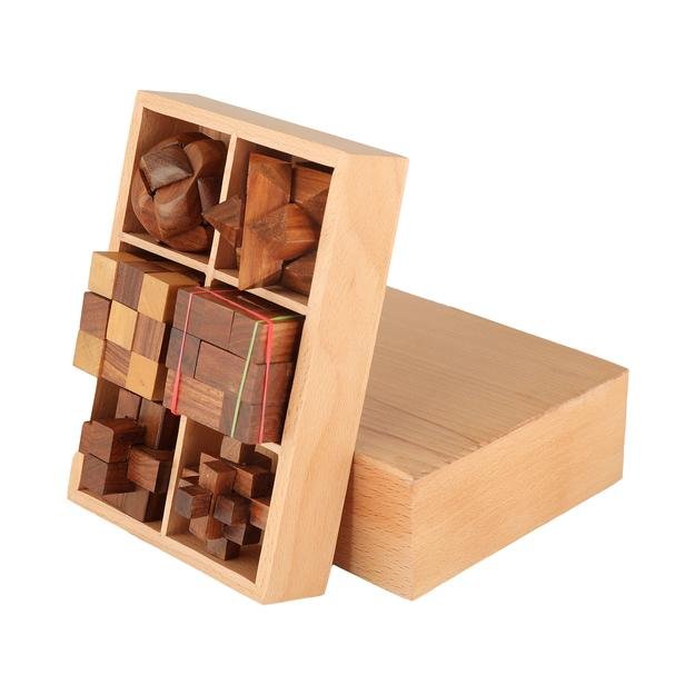 The Explorer STEM Brain Teaser Puzzle Set | 6 Mechanical Puzzles | Verified Sustainable by Brown Living™