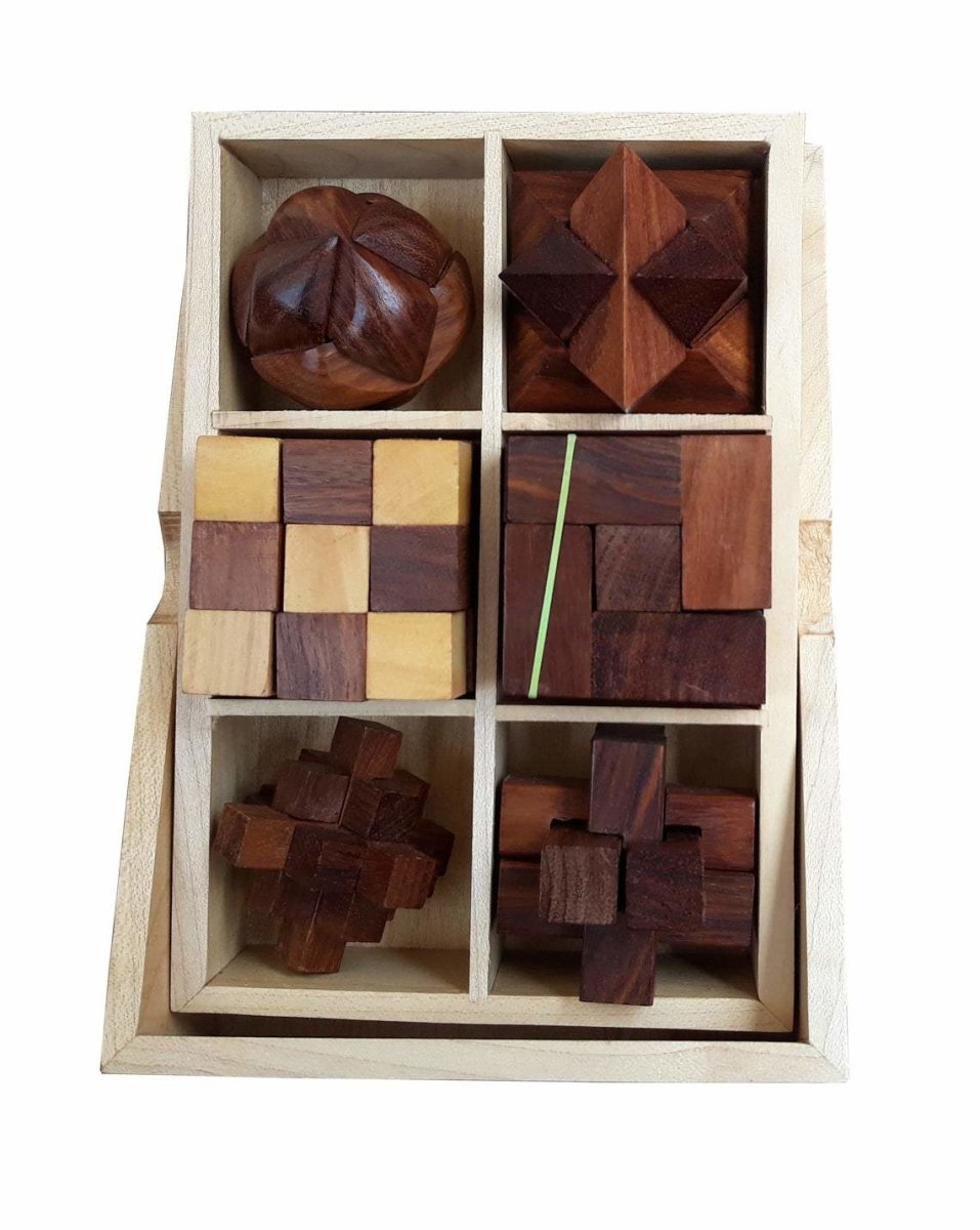 The Explorer STEM Brain Teaser Puzzle Set | 6 Mechanical Puzzles | Verified Sustainable by Brown Living™