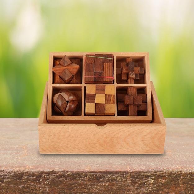 The Explorer STEM Brain Teaser Puzzle Set | 6 Mechanical Puzzles | Verified Sustainable by Brown Living™
