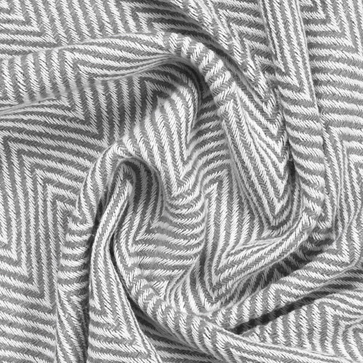 The Gris Chevron Cotton Throw | Verified Sustainable by Brown Living™