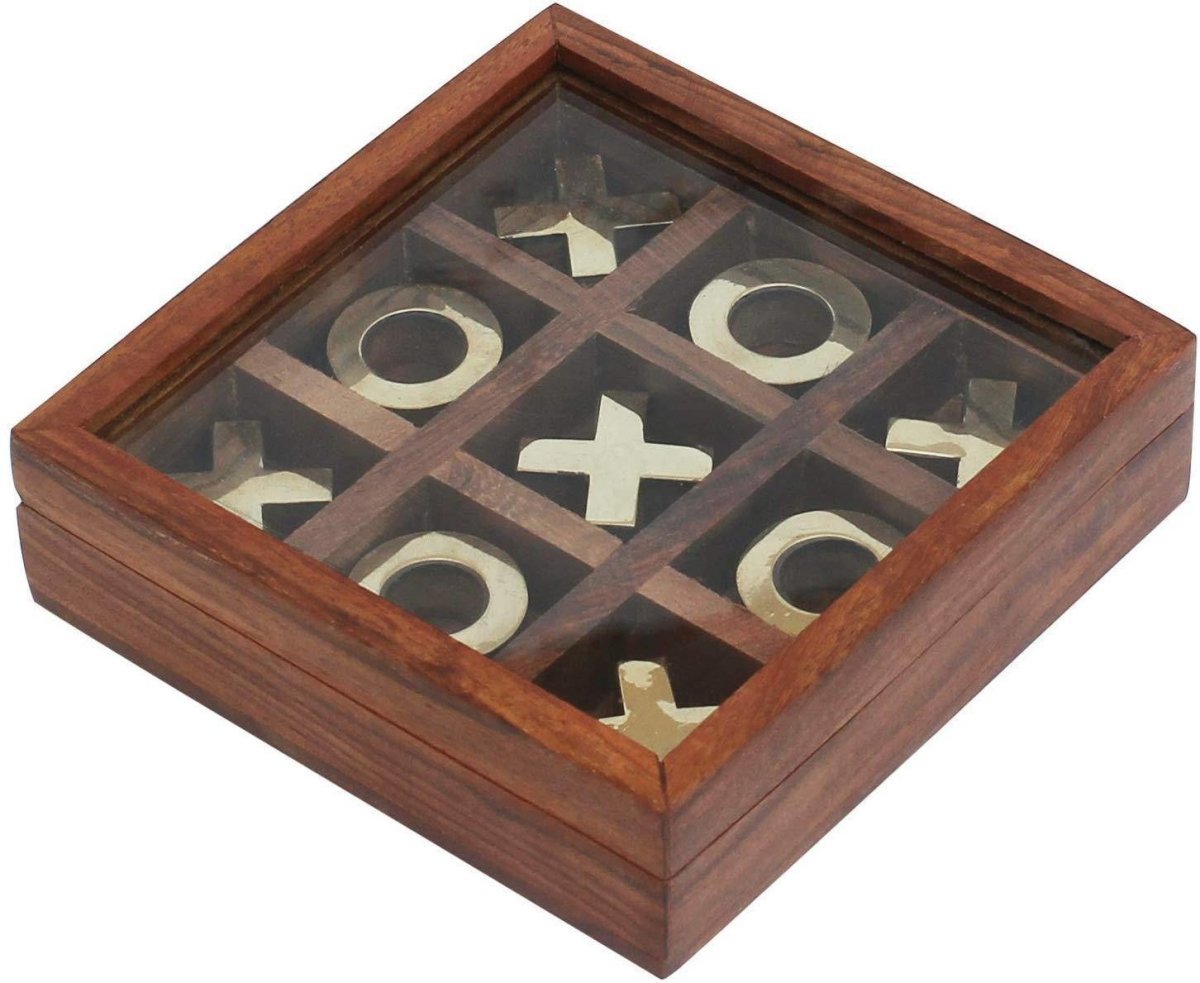 Tick Tack Toe Wooden Family Board Game Learning Educational