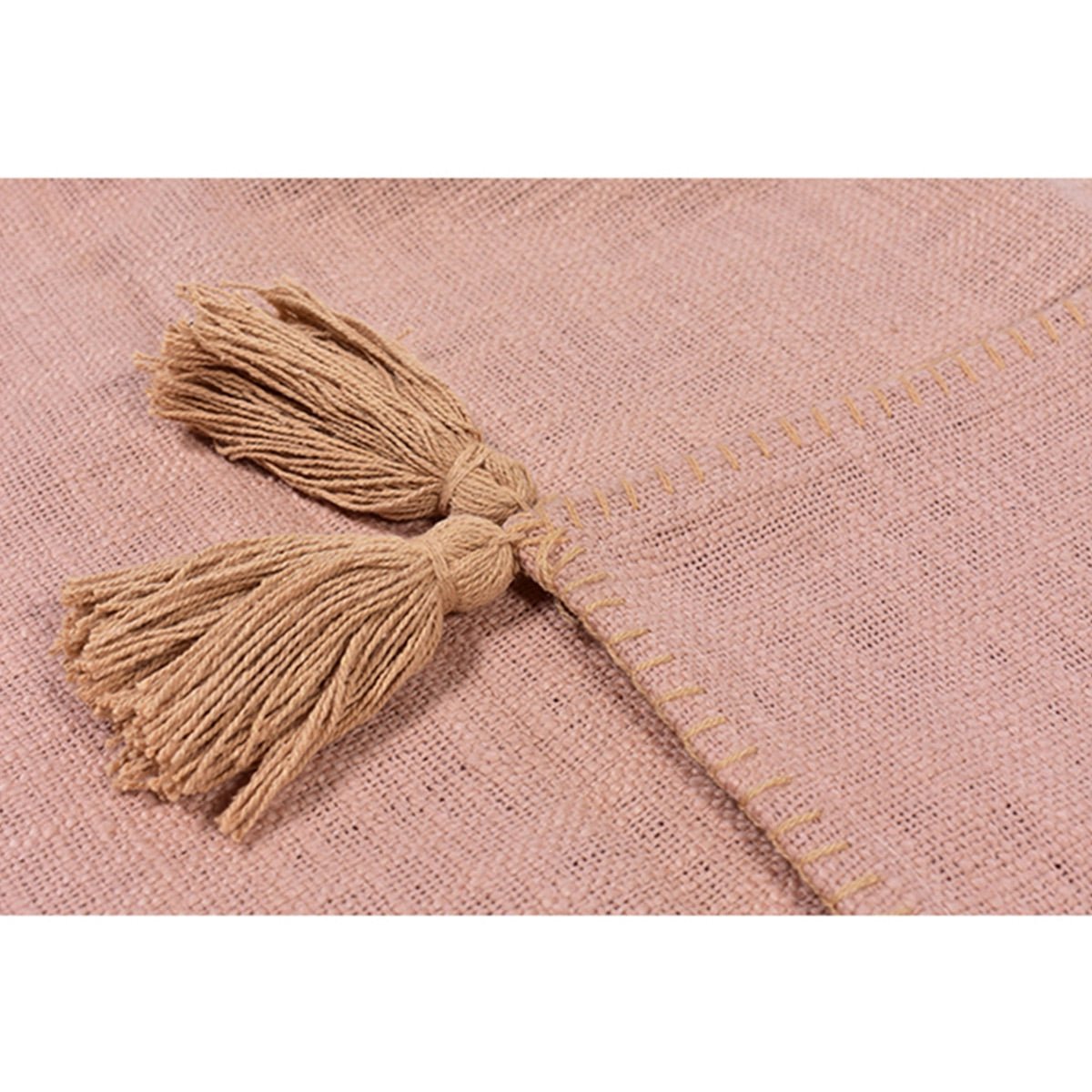 Top Stitch Tasseled Cotton Throw | Verified Sustainable by Brown Living™