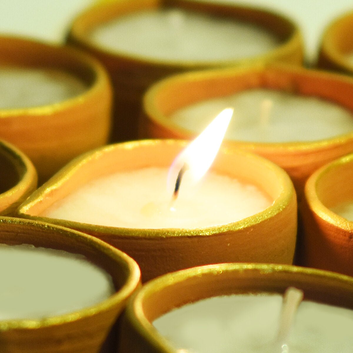 Traditional Little Diya Wax Filled Soywax Candles - Set Of 12 – Candles & Fragrances on Brown Living™. SKU: CDT - DYA/T12. Img 2.
