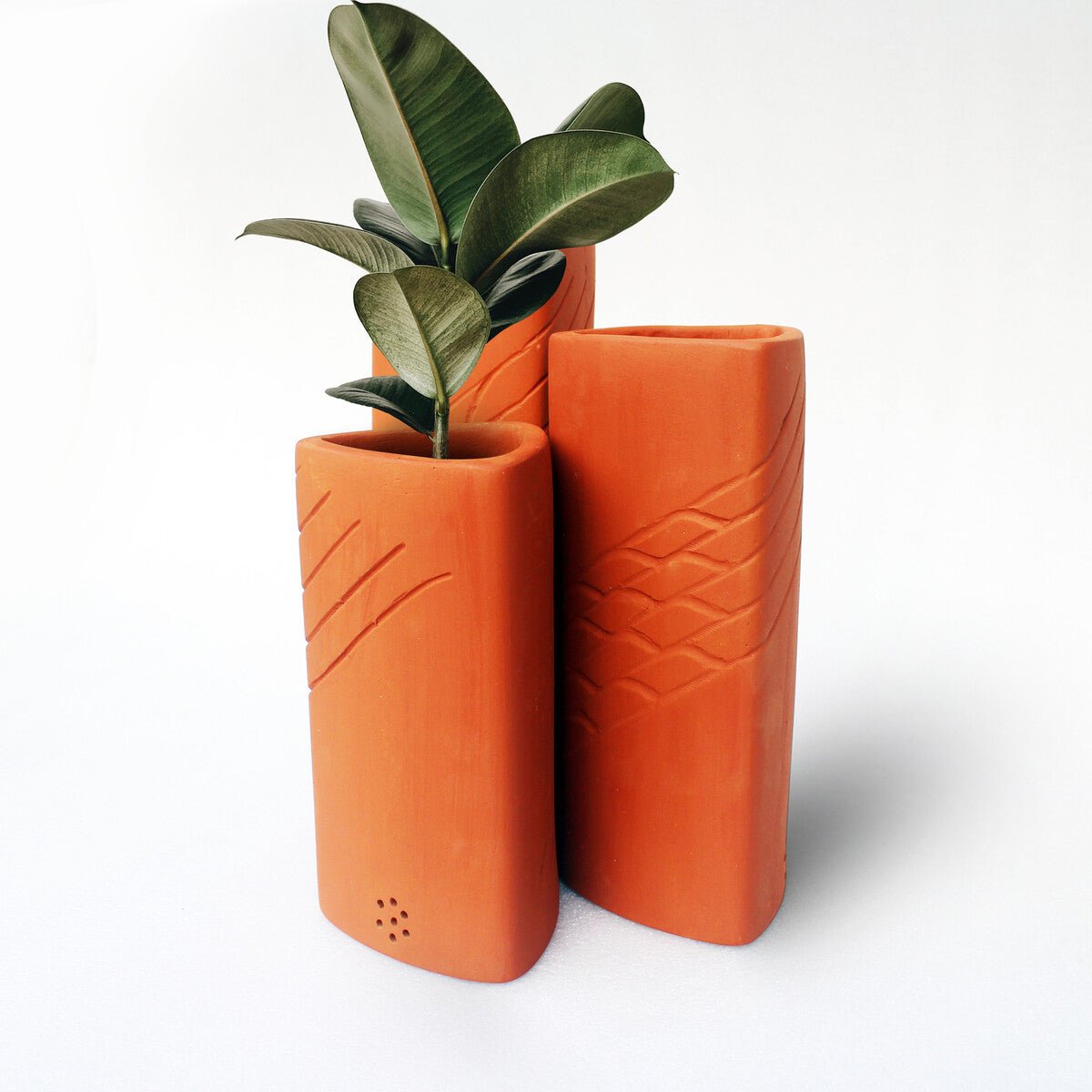 Trigo Terracotta Planters Set of 3 (Large,Medium,Small) – Pots & Planters on Brown Living™. SKU: PLT - TRG. Img 2.