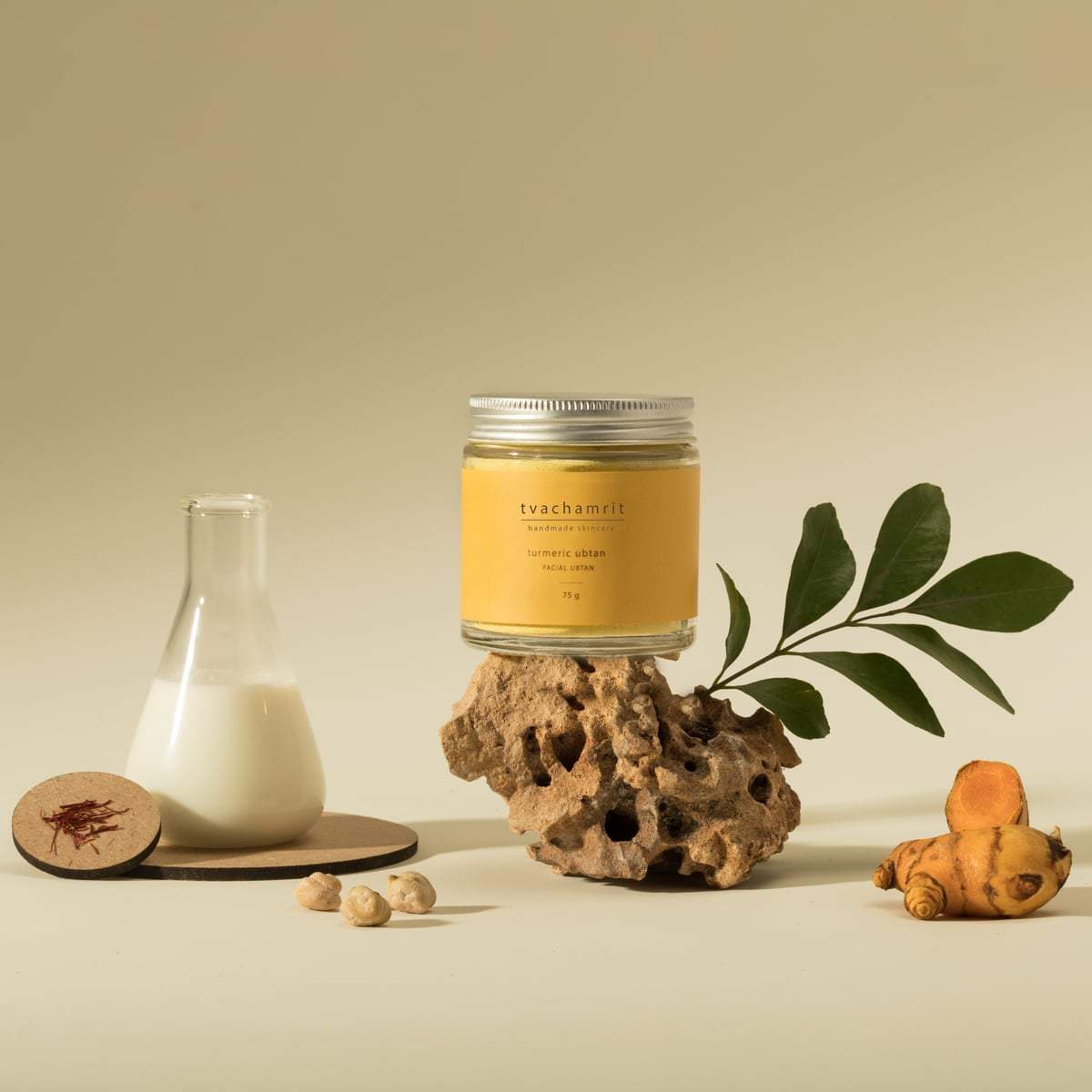 Turmeric Ubtan – Face Pack on Brown Living™. SKU: 065 - 01447 - TFP - 1 - 75g. Img 1.