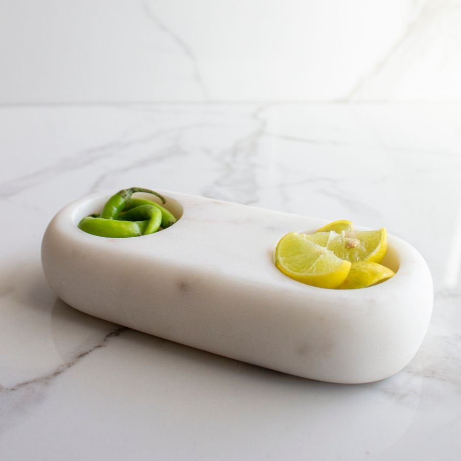Twin Pinch Marble Bowl | Verified Sustainable by Brown Living™