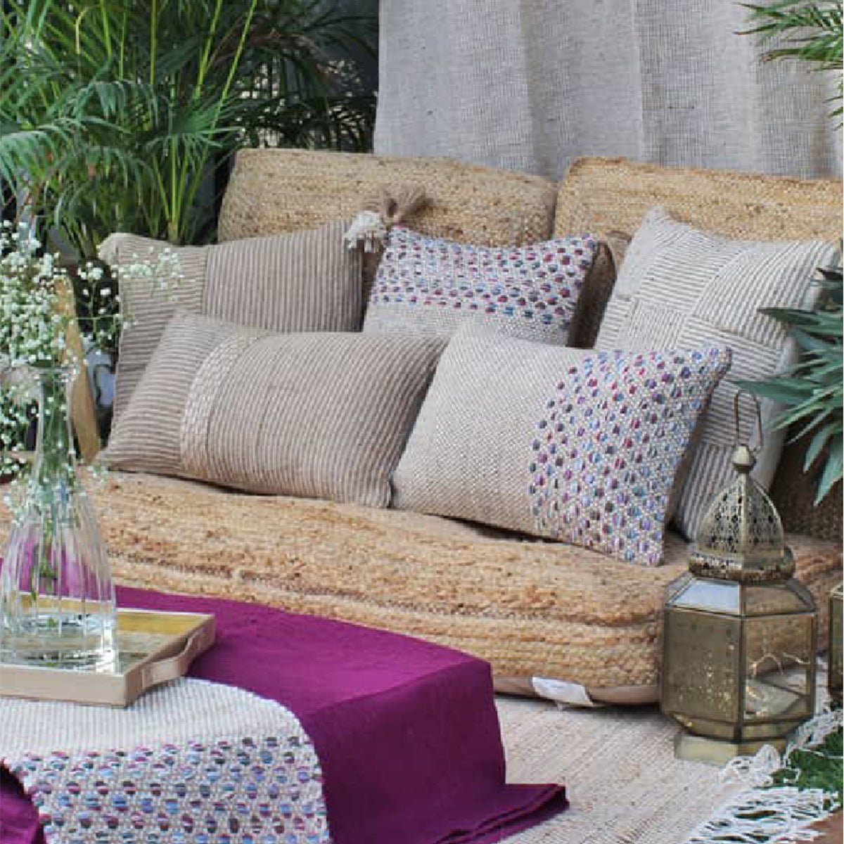Undisturbed Kaleidoscopic Patch Lumbar Cushion Cover | Verified Sustainable by Brown Living™