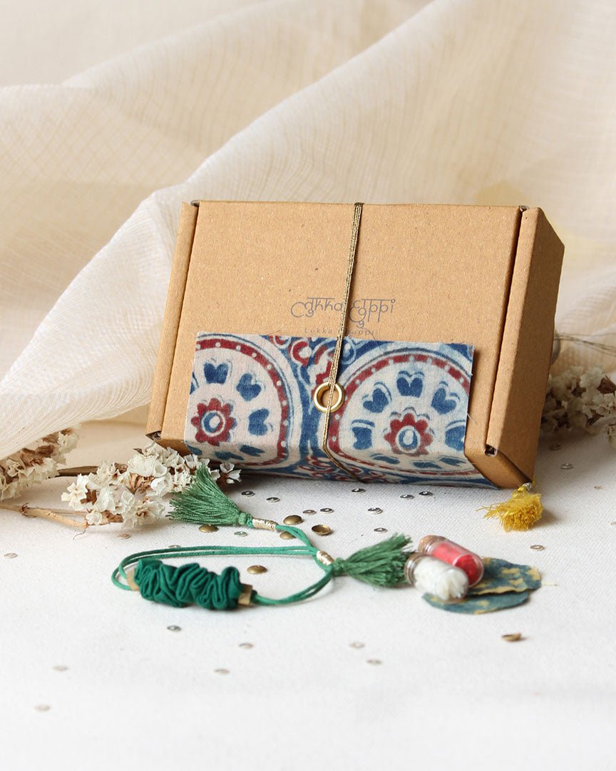 Upcycled Artisanal Rakhi - Traditional Dark Green | Verified Sustainable by Brown Living™