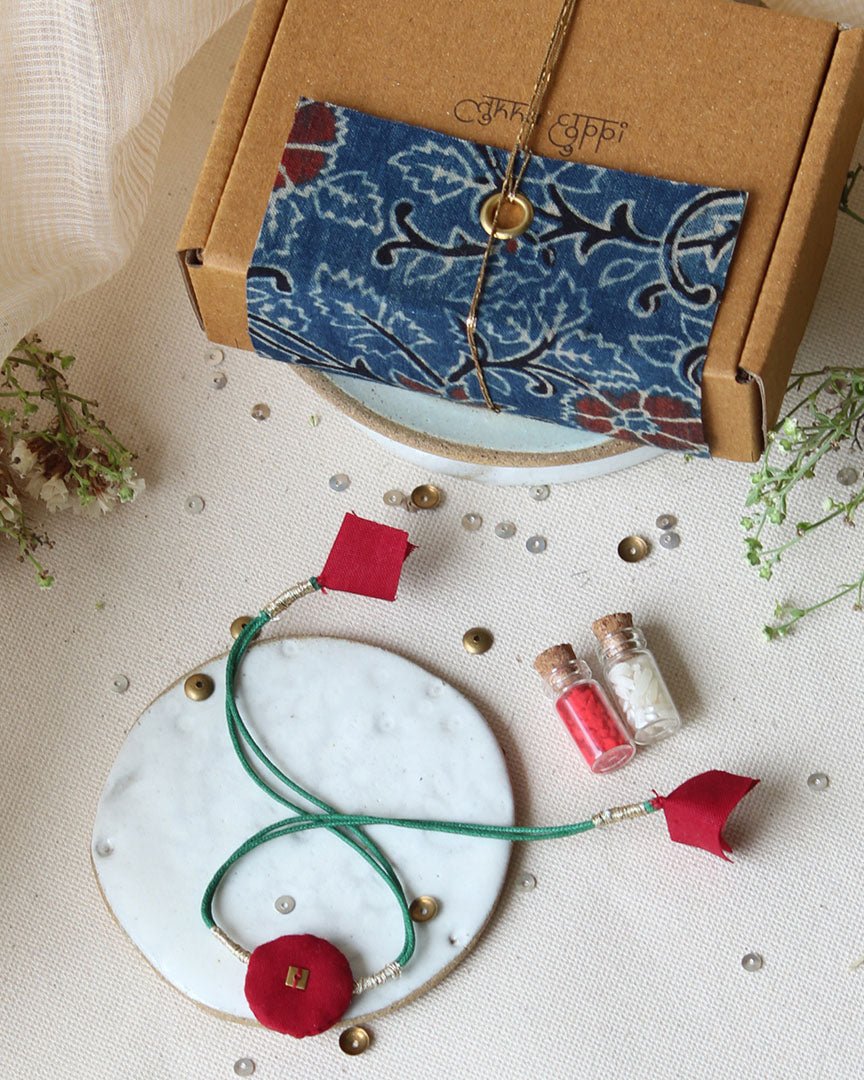 Upcycled Artisanal Rakhi | Traditional Red Rakhi | Verified Sustainable by Brown Living™