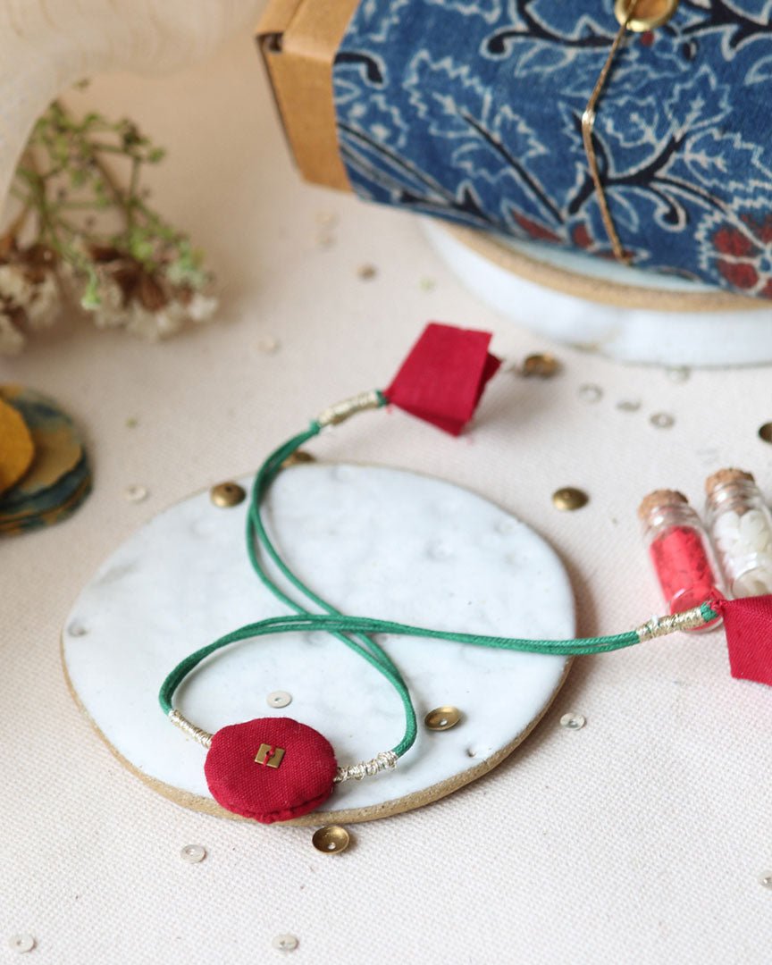 Upcycled Artisanal Rakhi | Traditional Red Rakhi | Verified Sustainable by Brown Living™