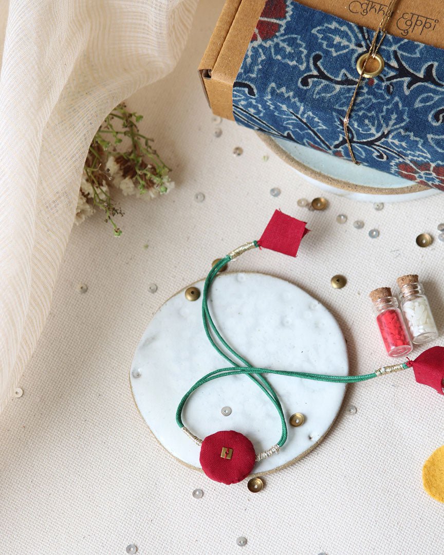 Upcycled Artisanal Rakhi | Traditional Red Rakhi | Verified Sustainable by Brown Living™
