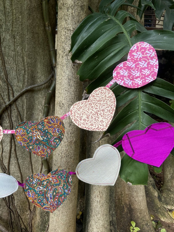 Buy Upcycled Decor Heart Bunting | Shop Verified Sustainable Decor & Artefacts on Brown Living™