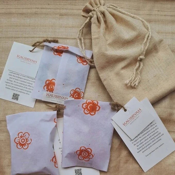 Upcycled Denim Pouch Combo | Set of 2 | Hand Embroidered | Verified Sustainable by Brown Living™
