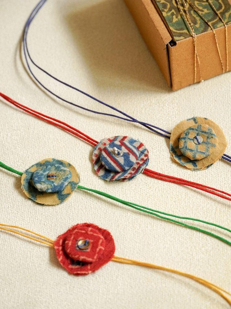 Upcycled Fabric Rakhis - Set of 4 | Verified Sustainable by Brown Living™