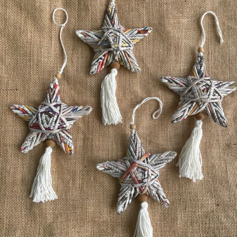 Upcycled Paper Stars – Decor & Artefacts on Brown Living™. SKU: GRCCO01. Img 2.