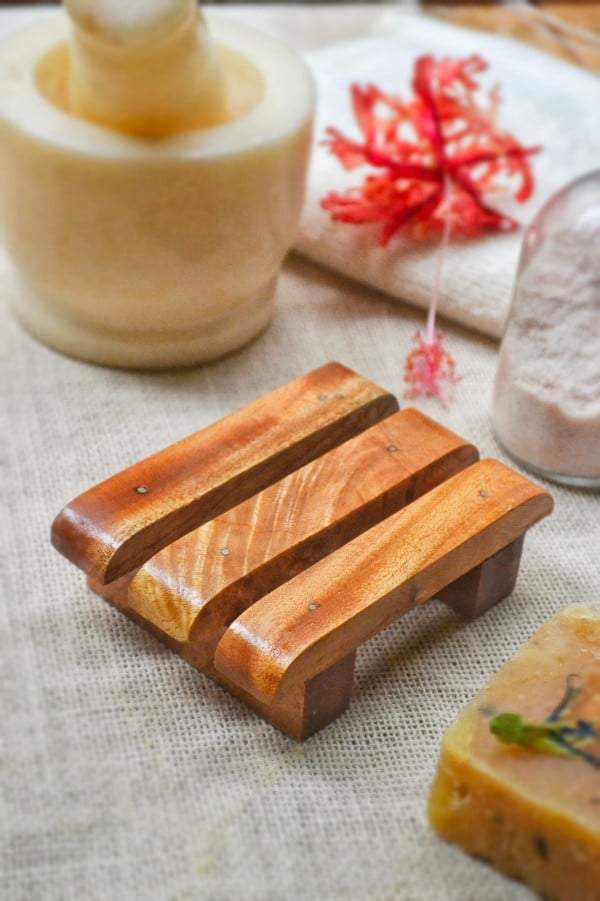 Upcycled Wooden Soap Dish - Pack of 2 – Bath Accessories on Brown Living™. SKU: 076 - 11060 - AS - WSD - 001. Img 1.