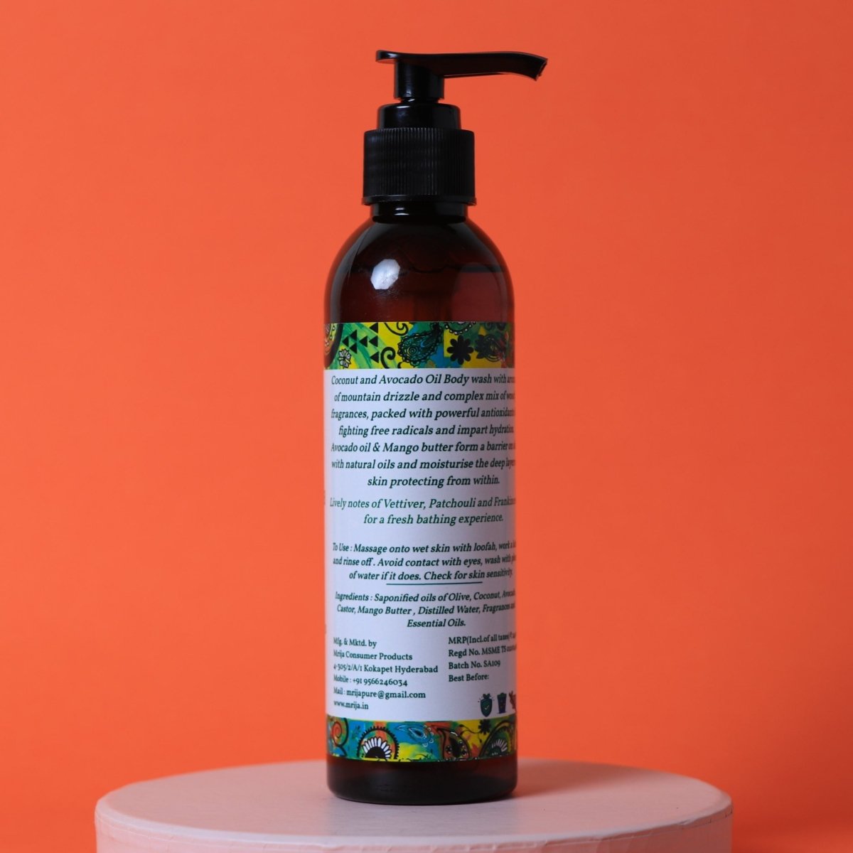Vanam | Hydrating Body Wash made with Olive Oil, Mango Butter, and Vetiver | 200ml | Verified Sustainable by Brown Living™