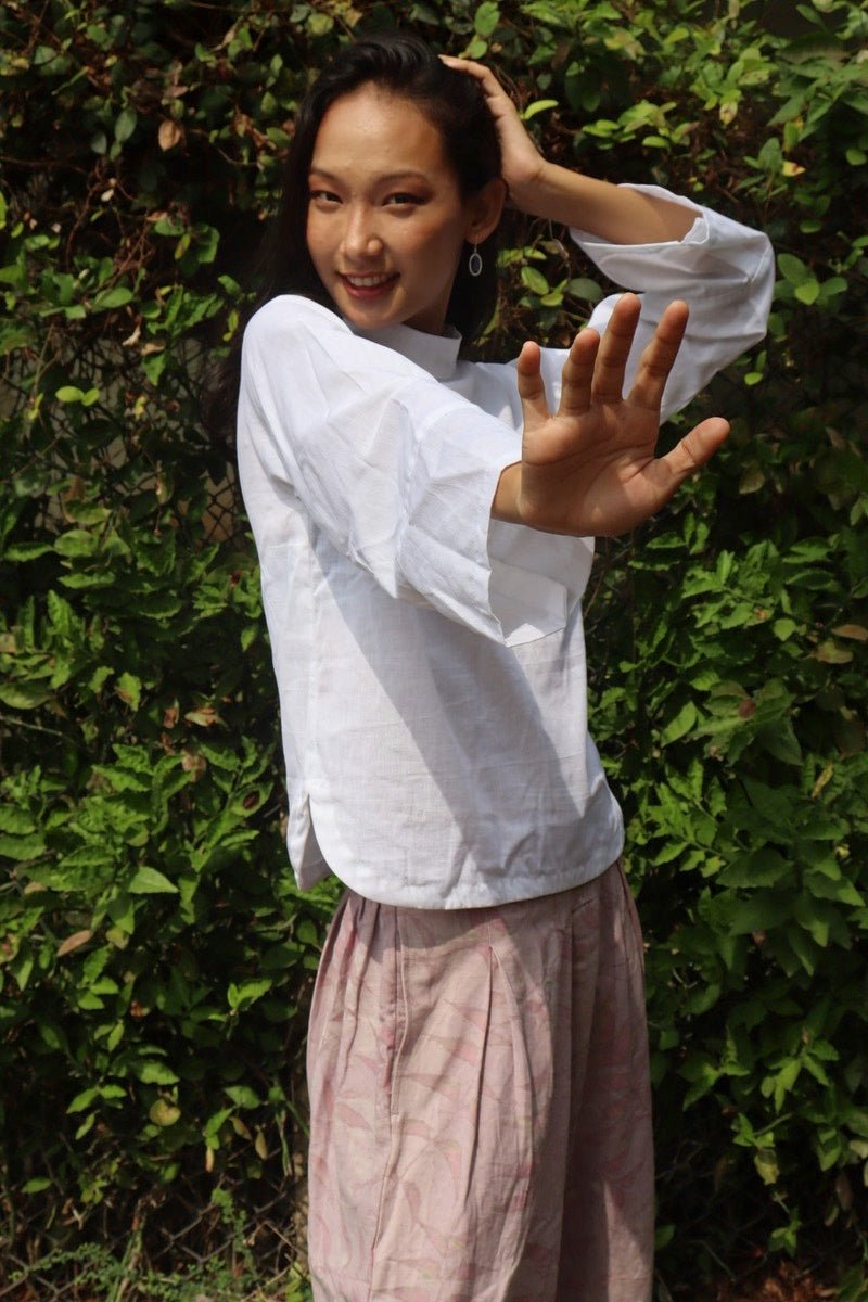 White Collared Top | Organic Cotton | Verified Sustainable by Brown Living™