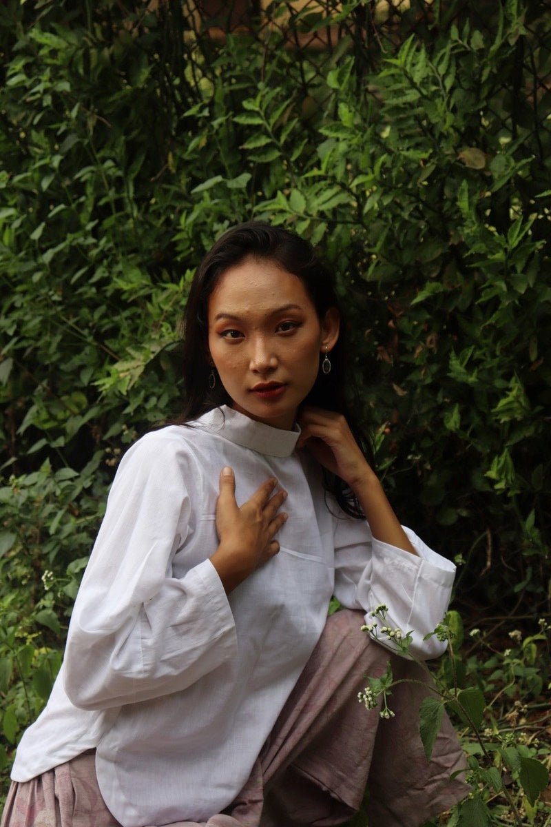 White Collared Top | Organic Cotton | Verified Sustainable by Brown Living™