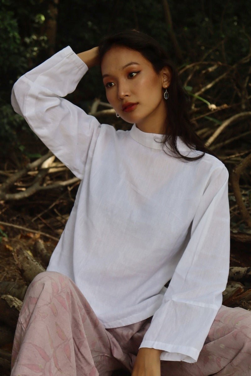 White Collared Top | Organic Cotton | Verified Sustainable by Brown Living™