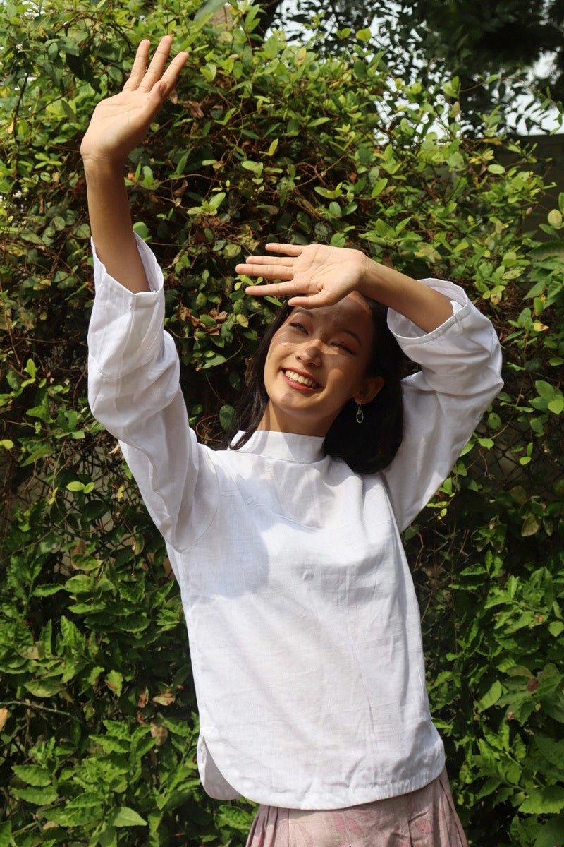 White Collared Top | Organic Cotton | Verified Sustainable by Brown Living™