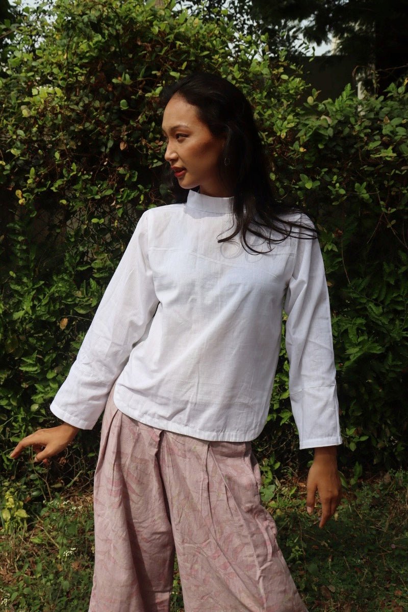 White Collared Top | Organic Cotton | Verified Sustainable by Brown Living™