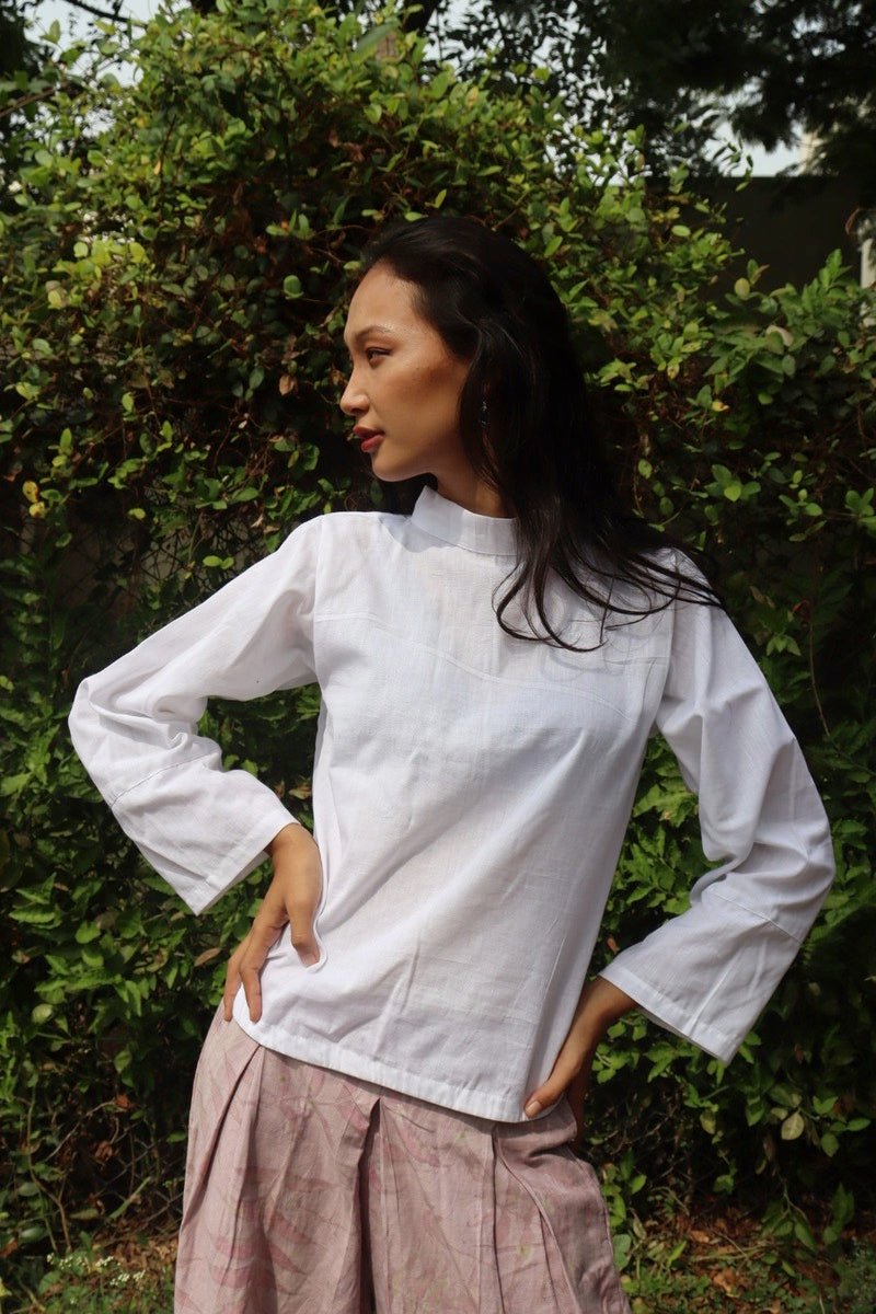 White Collared Top | Organic Cotton | Verified Sustainable by Brown Living™
