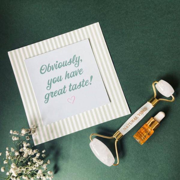 White Crystal Quartz Roller & Massager with FREE Gold Beauty Elixir Oil | Verified Sustainable by Brown Living™
