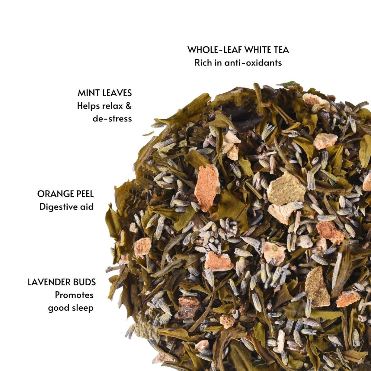 White Fusion - Lavender white tea – Tea on Brown Living™. SKU: WF10550. Img 5.